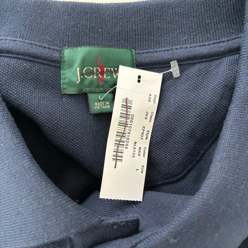 NWT J. Crew Classic Piqué Polo Shirt Short Sleeve Navy Blue